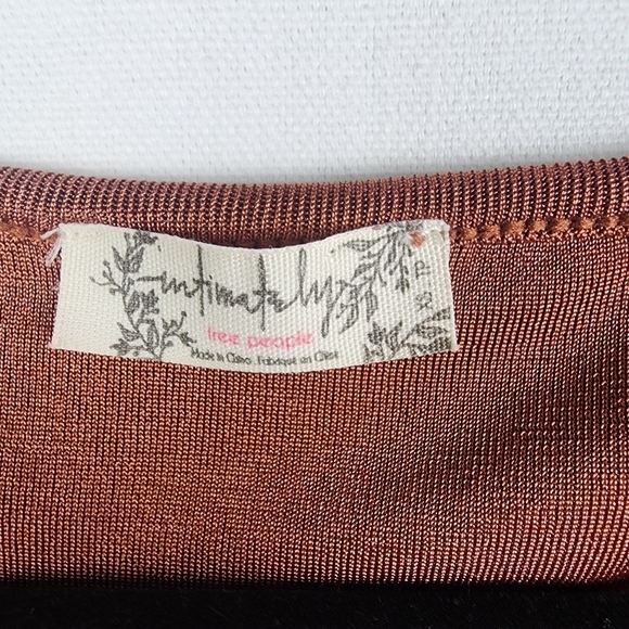Free People Intimately Kaya Bodysuit Size XS Mesa Rust Brown Keyhole Neck - Picture 4 of 8